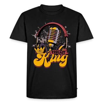 Podcast King Podcaster Podcasting - Men's Premium Organic T-Shirt - black - Front - Nico (187cm)