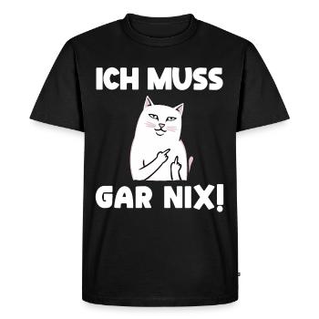 Lazy Tshirt Work Cat Funny Sarcasm Office - Men's Premium Organic T-Shirt - black - Front - Nico (187cm)