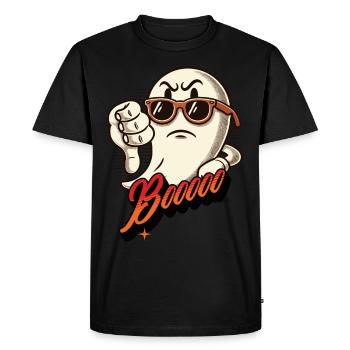 Booing Ghost Funny Ghost Design - Men's Premium Organic T-Shirt - black - Front - Nico (187cm)
