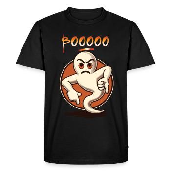 Booing Ghost Funny Ghost Design Word Game - Men's Premium Organic T-Shirt - black - Front - Nico (187cm)