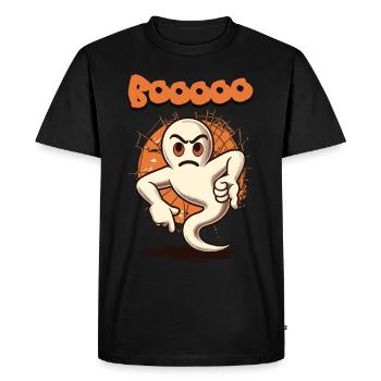 Booing Ghost Funny Ghost Design Word Game - Men's Premium Organic T-Shirt - black - Front - Nico (187cm)