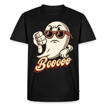 Booing Ghost Funny Ghost Design - Men's Premium Organic T-Shirt - black - Front - Nico (187cm)