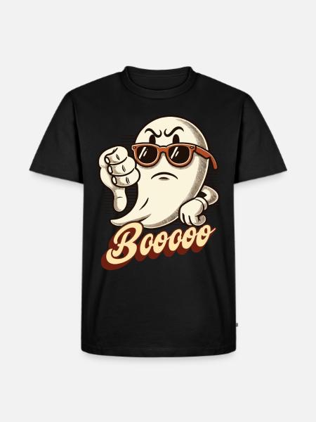 Booing Ghost Funny Ghost Design - Men's Premium Organic T-Shirt - black