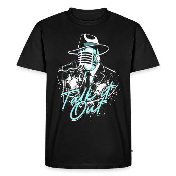 Podcast Podcaster Podcasting - Men's Premium Organic T-Shirt - black - Front - Nico (187cm)