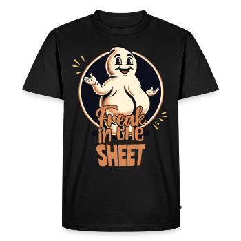 Freak sous la feuille Funny Ghost Design - T-shirt Premium bio Homme - noir - Devant - Nico (187cm)