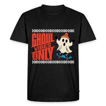 Fantôme d’Halloween effrayant drôle de dicton - T-shirt Premium bio Homme - noir - Devant - Nico (187cm)