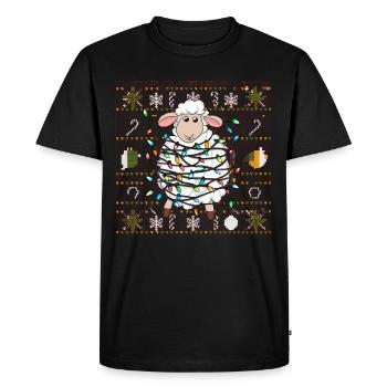 mouton moche Noël Noël Père Noël - T-shirt Premium bio Homme - noir - Devant - Nico (187cm)