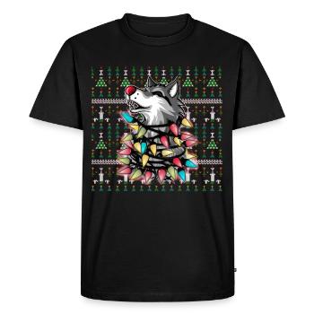 Loup Moche Noël Weihnachten Père Noël - T-shirt Premium bio Homme - noir - Devant - Nico (187cm)