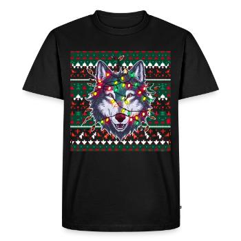 Loup Moche Noël Weihnachten Père Noël - T-shirt Premium bio Homme - noir - Devant - Nico (187cm)