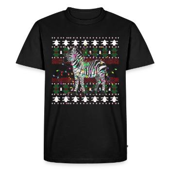 zèbre laide Noël Weihnachten Noël Père Noël - T-shirt Premium bio Homme - noir - Devant - Nico (187cm)