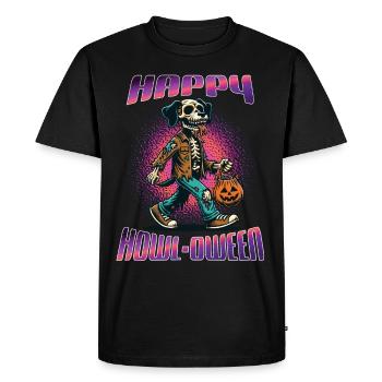 Happy Howl-oween Drôle Halloween Chien Dire - T-shirt Premium bio Homme - noir - Devant - Nico (187cm)
