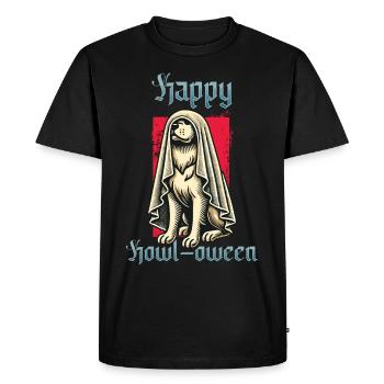 Happy Howl-oween Funny Dogs Halloween Saying - T-shirt Premium bio Homme - noir - Devant - Nico (187cm)