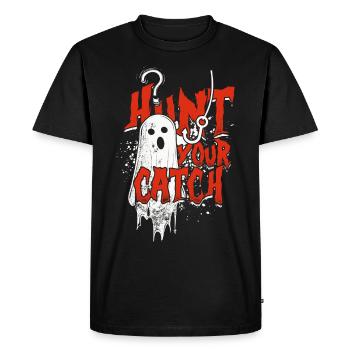 Appât fantôme Halloween Chassez votre prise - T-shirt Premium bio Homme - noir - Devant - Nico (187cm)