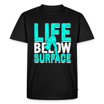 Plongeur Plongée sous-marine Plongée La vie sous la surface - T-shirt Premium bio Homme - noir - Devant - Nico (187cm)