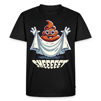 Drôle Caca Pile Fantôme Conception Humoristique - T-shirt Premium bio Homme - noir - Devant - Nico (187cm)