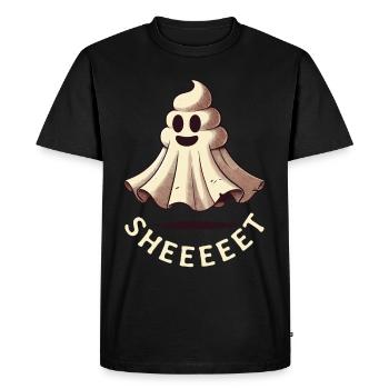 Drôle caca tas fantôme caca humoristique - T-shirt Premium bio Homme - noir - Devant - Nico (187cm)
