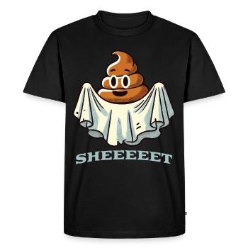 Drôle Caca Pile Ghost Sheet Ghost - T-shirt Premium bio Homme - noir - Devant - Nico (187cm)