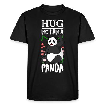 Hug Me Panda Ours Panda Géant - T-shirt Premium bio Homme - noir - Devant - Nico (187cm)