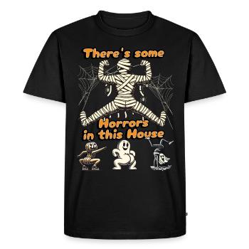 Il y a des horreurs drôles de dicton d’Halloween - T-shirt Premium bio Homme - noir - Devant - Nico (187cm)