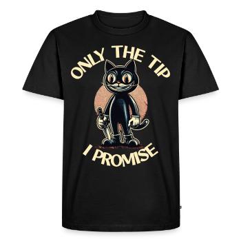 Drôle de chat ne disant que le pourboire Chat psycho - T-shirt Premium bio Homme - noir - Devant - Nico (187cm)