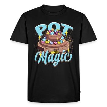 Poterie Poterie Poterie Pot Et Magie - T-shirt Premium bio Homme - noir - Devant - Nico (187cm)