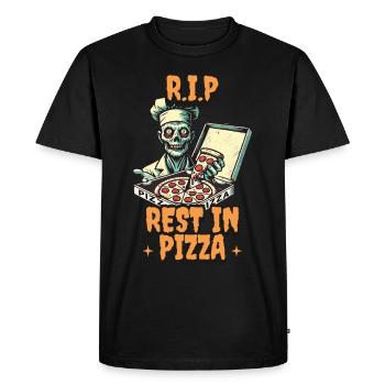 Rest In Pizza Drôle d’amateur de pizza Dire - T-shirt Premium bio Homme - noir - Devant - Nico (187cm)