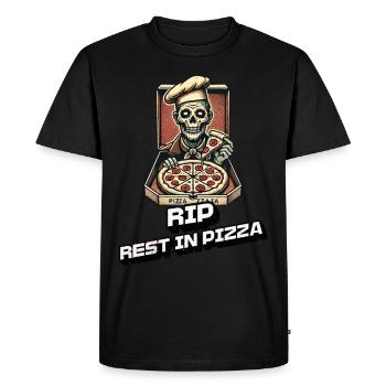 Rest In Pizza Drôle d’amateur de pizza Dire - T-shirt Premium bio Homme - noir - Devant - Nico (187cm)
