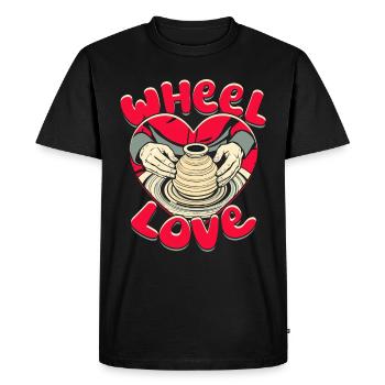 Poterie Poterie Pottery Round Love - T-shirt Premium bio Homme - noir - Devant - Nico (187cm)