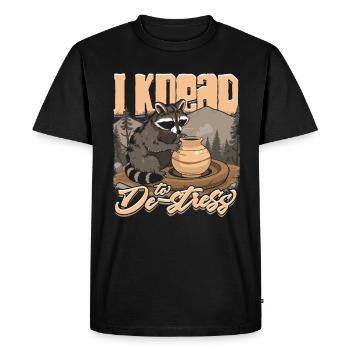 Poterie Poterie Poterie Je Pétris Pour Déstresser - T-shirt Premium bio Homme - noir - Devant - Nico (187cm)