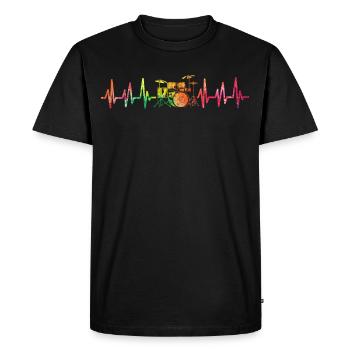 Drums Drums Drumstick Drummer Music Band Rock - Men's Premium Organic T-Shirt - black - Front - Nico (187cm)