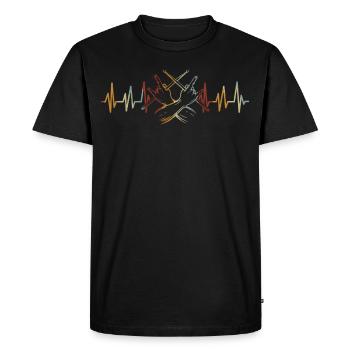 Drums Drums Drumstick Drummer Music Band Rock - Men's Premium Organic T-Shirt - black - Front - Nico (187cm)