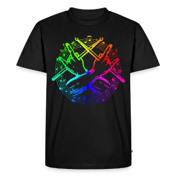 Drums Drums Drumstick Drummer Music Band Rock - Men's Premium Organic T-Shirt - black - Front - Nico (187cm)