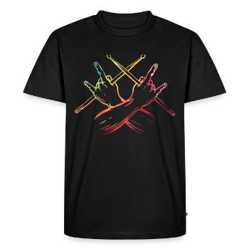 Drums Drums Drumstick Drummer Music Band Rock - Men's Premium Organic T-Shirt - black - Front - Nico (187cm)