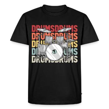 Drums Drumstick Drums Drummer Music Band Rock - Men's Premium Organic T-Shirt - black - Front - Nico (187cm)