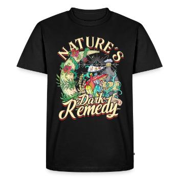 Pharmacist Herb Collector Natures Dark Remedy - Men's Premium Organic T-Shirt - black - Front - Nico (187cm)