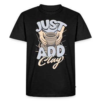 Poterie Poterie Poterie Il suffit d’ajouter de l’argile - T-shirt Premium bio Homme - noir - Devant - Nico (187cm)