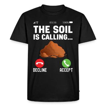 Bodenwissenschaftler Soil Science - Men's Premium Organic T-Shirt - black - Front - Nico (187cm)