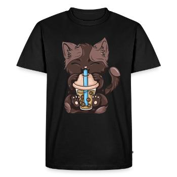 Bubble Tea Boba BubbleTea Kawaii Japan Tea Kpop - Men's Premium Organic T-Shirt - black - Front - Nico (187cm)