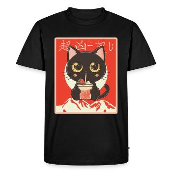 Bubble Tea Boba BubbleTea Kawaii Japan Tea Kpop - Men's Premium Organic T-Shirt - black - Front - Nico (187cm)