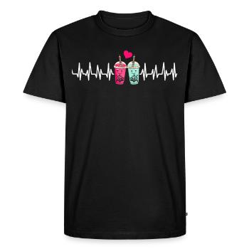 Bubble Tea Boba BubbleTea Kawaii Japan Tea Kpop - Men's Premium Organic T-Shirt - black - Front - Nico (187cm)