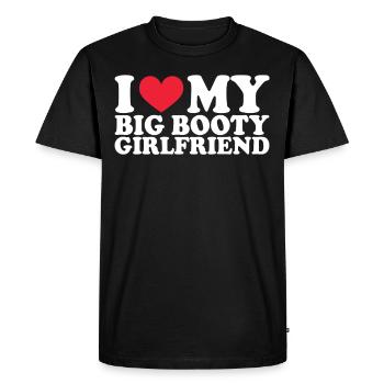 Petite amie Petite amie Relation Couple Amour Couple - T-shirt Premium bio Homme - noir - Devant - Nico (187cm)