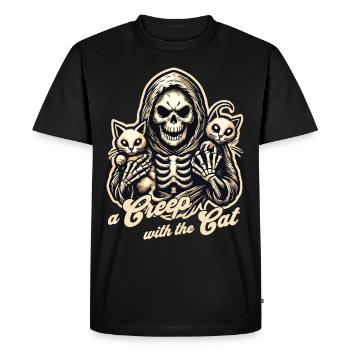 A scary with cats for Halloween fans - Men's Premium Organic T-Shirt - black - Front - Nico (187cm)