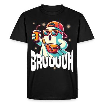 Scary Halloween Ghost Broth - Men's Premium Organic T-Shirt - black - Front - Nico (187cm)