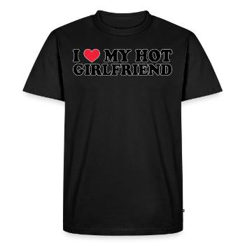 Petite amie Petite amie Relation Couple Amour Couple - T-shirt Premium bio Homme - noir - Devant - Nico (187cm)