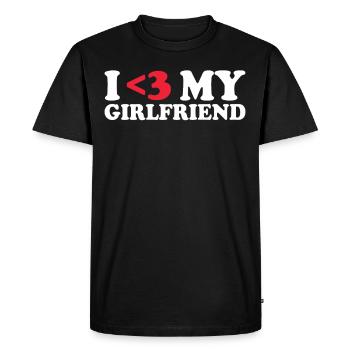 Petite amie Petite amie Relation Couple Amour Couple - T-shirt Premium bio Homme - noir - Devant - Nico (187cm)