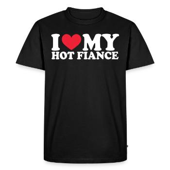 Petite amie Petite amie Relation Couple Amour Couple - T-shirt Premium bio Homme - noir - Devant - Nico (187cm)