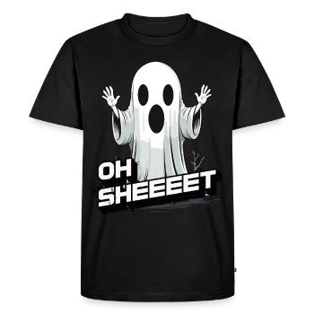 Halloween Oh Feuille Fantôme Drôle - T-shirt Premium bio Homme - noir - Devant - Nico (187cm)