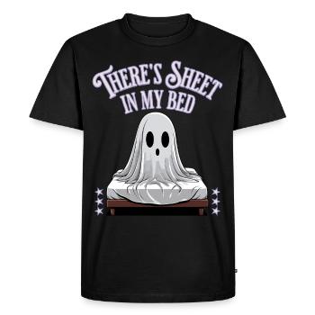 Halloween Sheet In Bed Funny Saying - Men's Premium Organic T-Shirt - black - Front - Nico (187cm)
