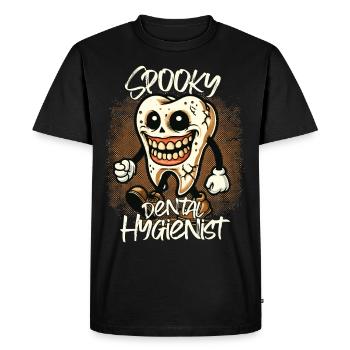 Spooky Dental Hygienist Halloween Tooth - Men's Premium Organic T-Shirt - black - Front - Nico (187cm)
