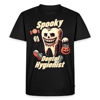 Hygiéniste dentaire effrayante d’Halloween - T-shirt Premium bio Homme - noir - Devant - Nico (187cm)